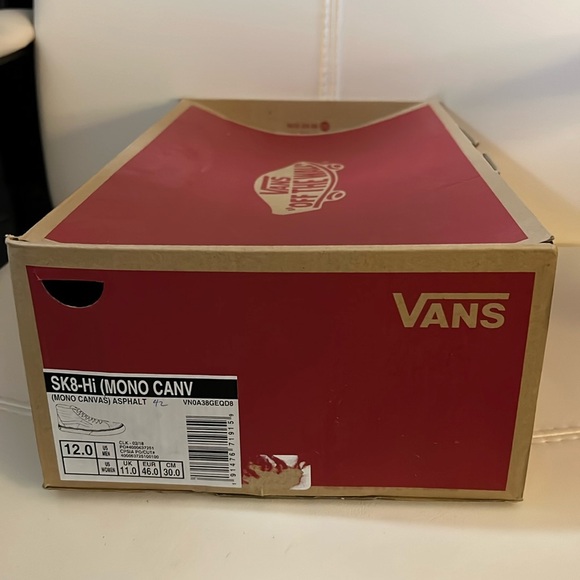 Van’s Men’s SK8-Hi (Mono Canvas) Size 12 Asphalt - Picture 3 of 5